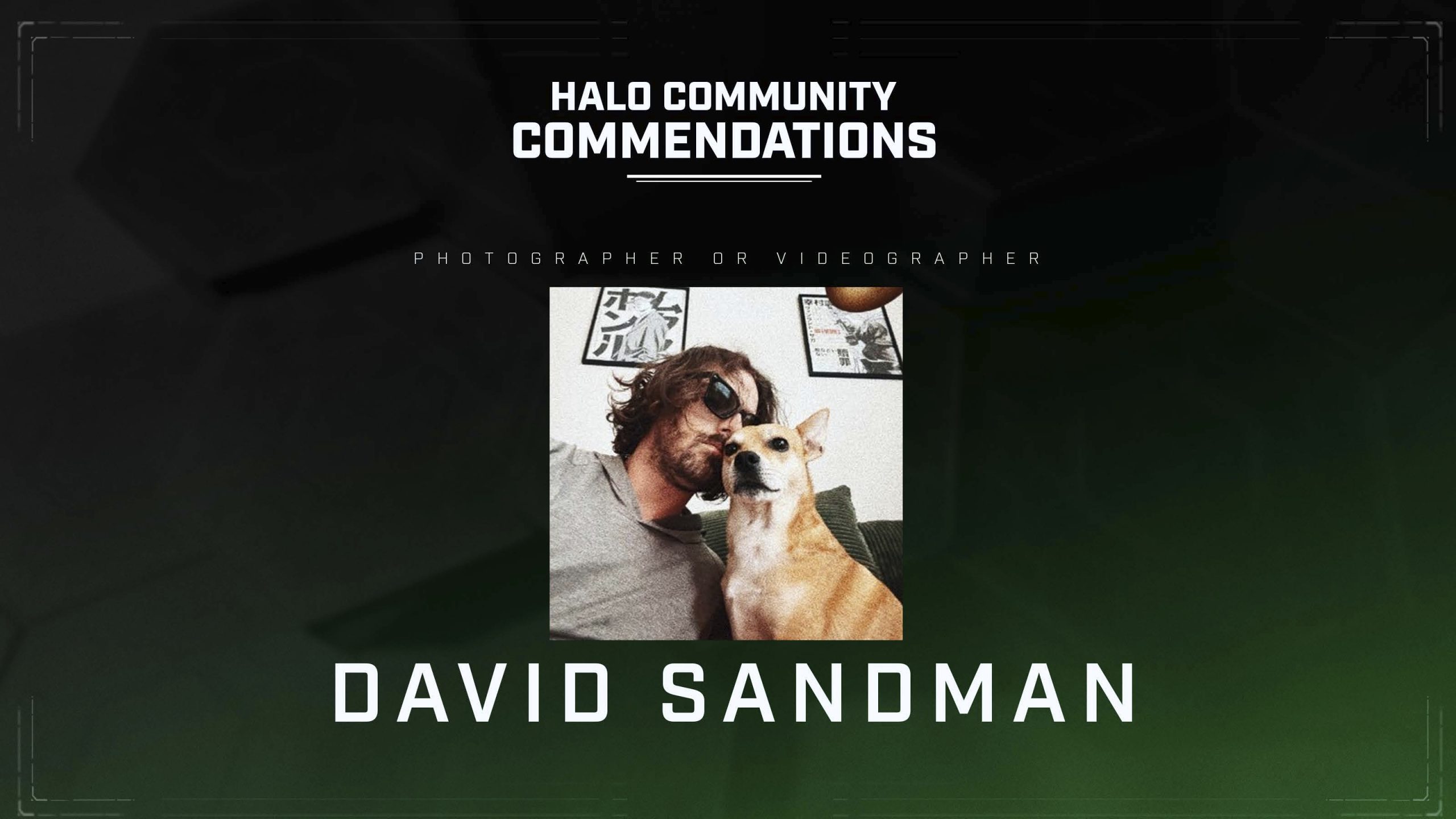David Sandman winner graphic for Photographer or Videographer.