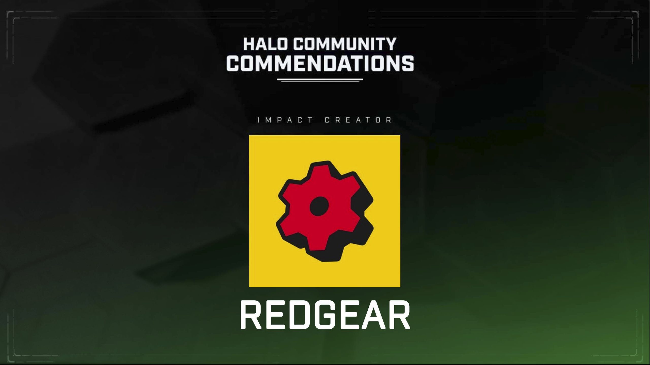 REDGEAR winner graphic for Impact Creator.
