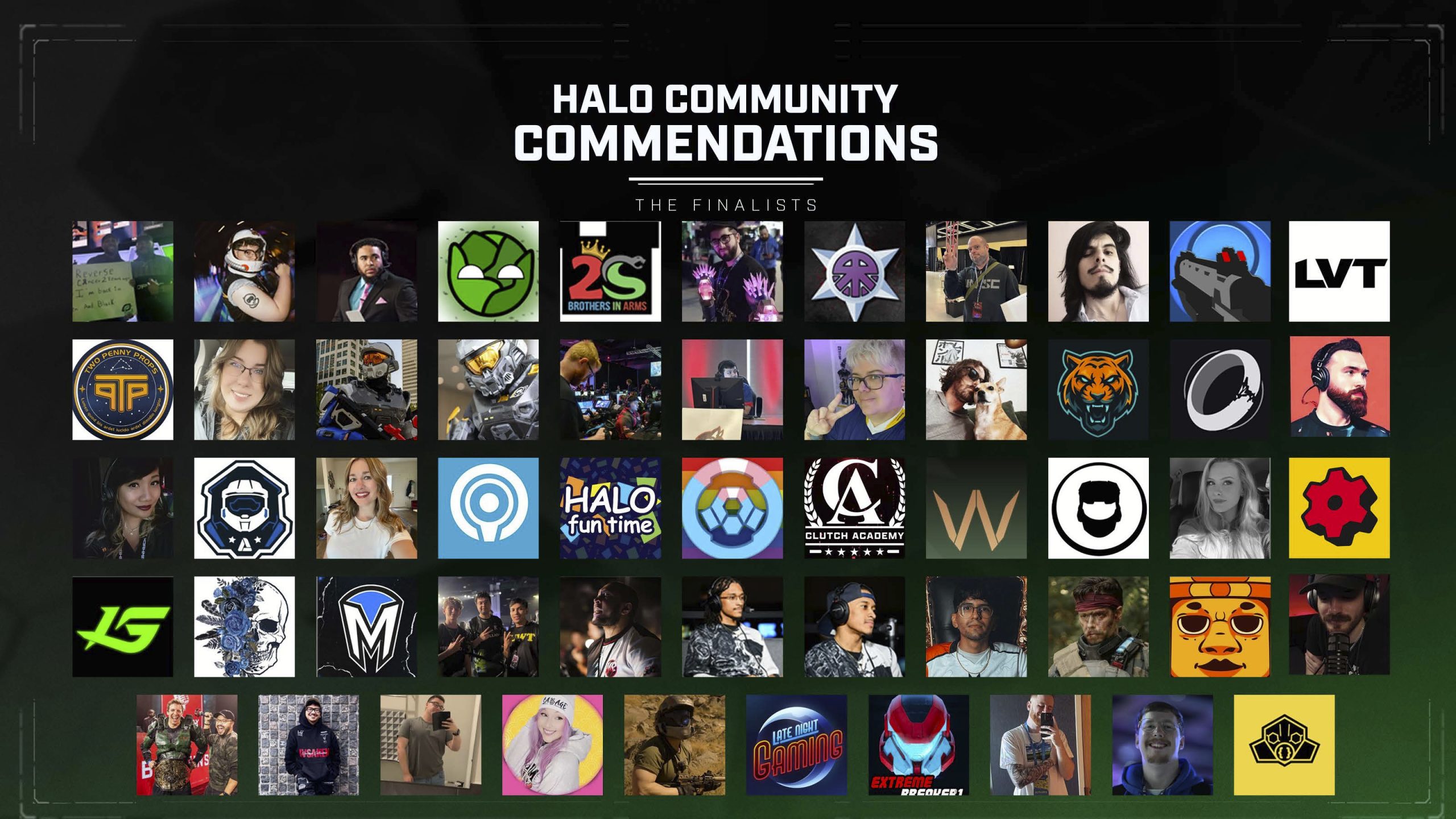 Halo Community Commendations finalists graphic.